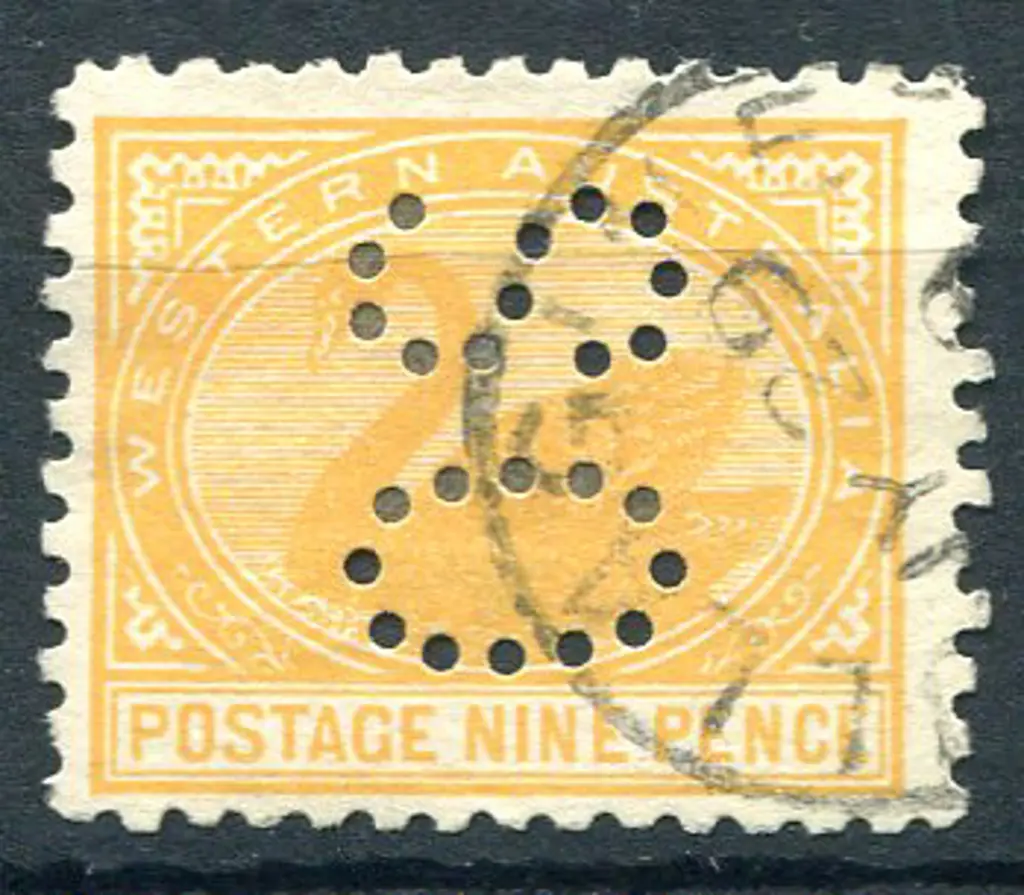 1906 9d orange, perf. 11 perfined "OS". Fine used. ... Image 1++