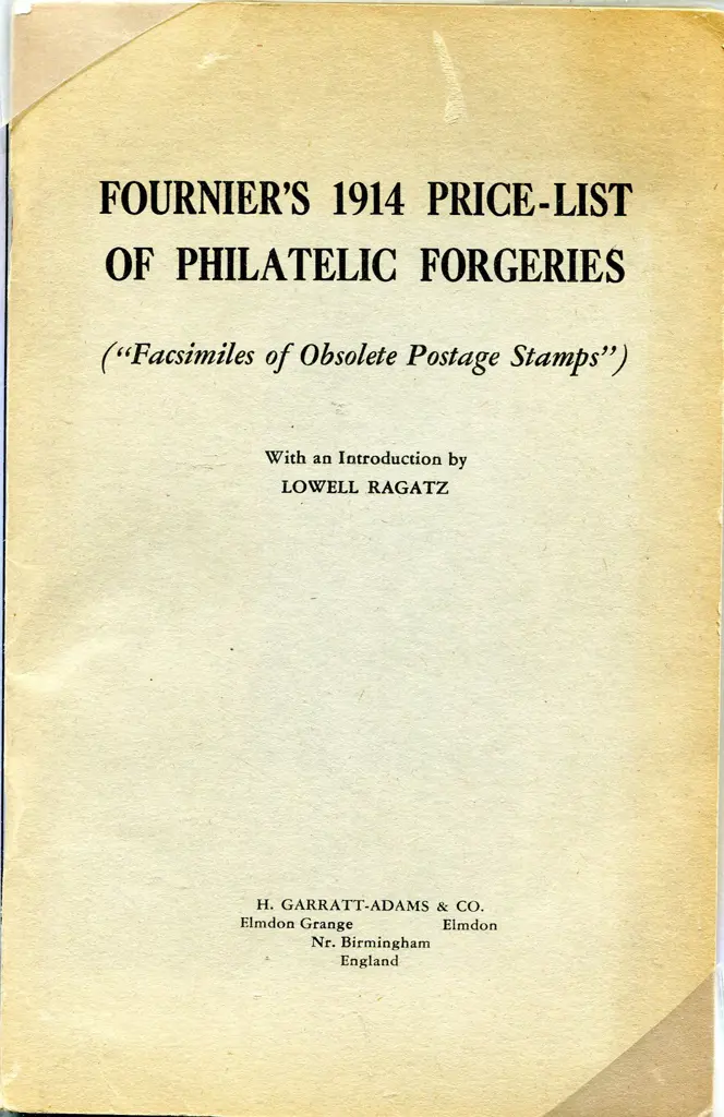 1949 re-issue of Fournier's original 1914 ... Image 1++