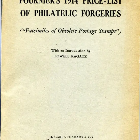 1949 re-issue of Fournier's original 1914 ...