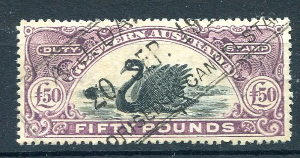 1904 £50 slate-purple Duty Stamp with small "W CR ... Image 1++