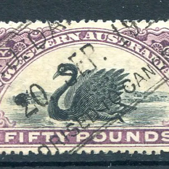 1904 £50 slate-purple Duty Stamp with small "W CR ...