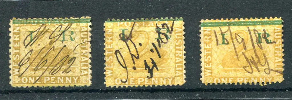 1881 1d yellow-ochre as above & also with 3 F/U ... Image 1++