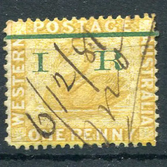 1881 1d yellow-ochre, perf. 14, CR/CC wmk ovptd in ...