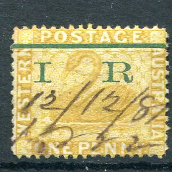 1881 1d yellow-ochre, perf. 14, CR/CC wmk ovptd in ...
