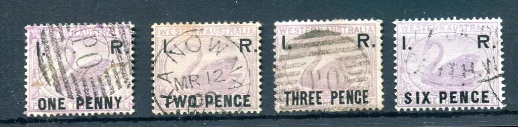 1881  1d, 2d, 3d & 6d lilacs ovptd "I.R." & ... Image 1++