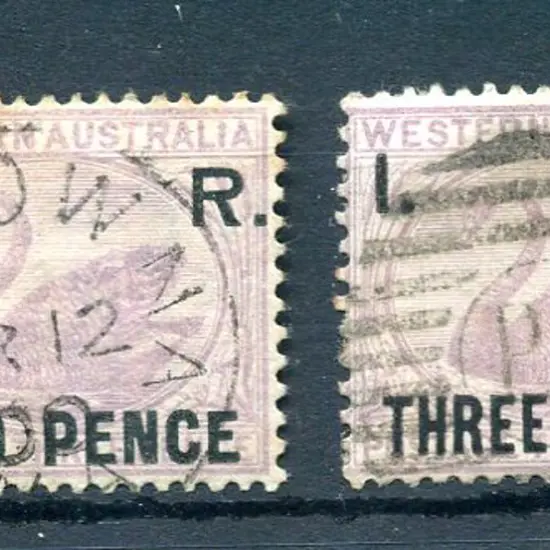 1881  1d, 2d, 3d & 6d lilacs ovptd "I.R." & ...
