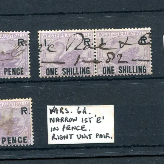 1881 3d & 1/- surcharges on unissued 3d lilac ...