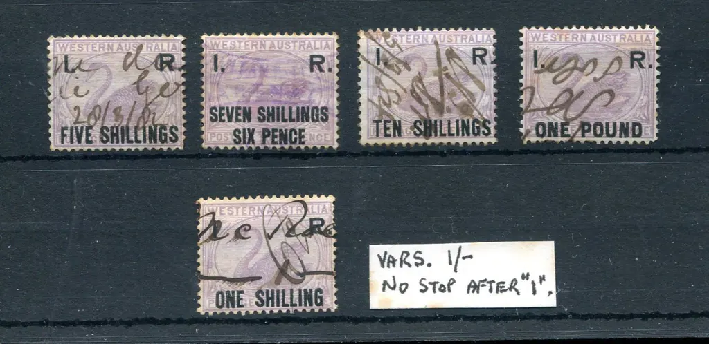 1881 5/-, 7/- & 6d & £1 surcharges on 3d lilac ... Image 1++