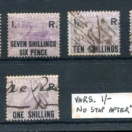 1881 5/-, 7/- & 6d & £1 surcharges on 3d lilac ...