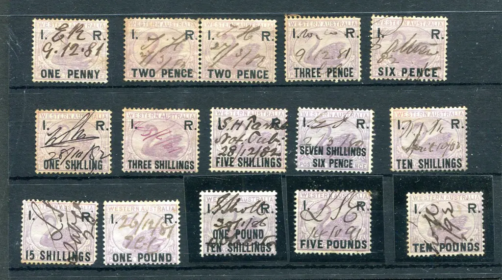 1881 "IR" & surcharged ovpts on unissued 3d lilacs ... Image 1++