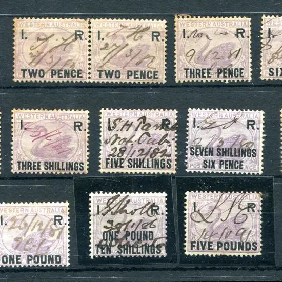 1881 "IR" & surcharged ovpts on unissued 3d lilacs ...