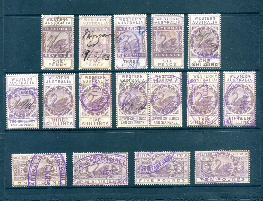1881 1d to £10 Internal Revenues with narrow Crown ... Image 1++