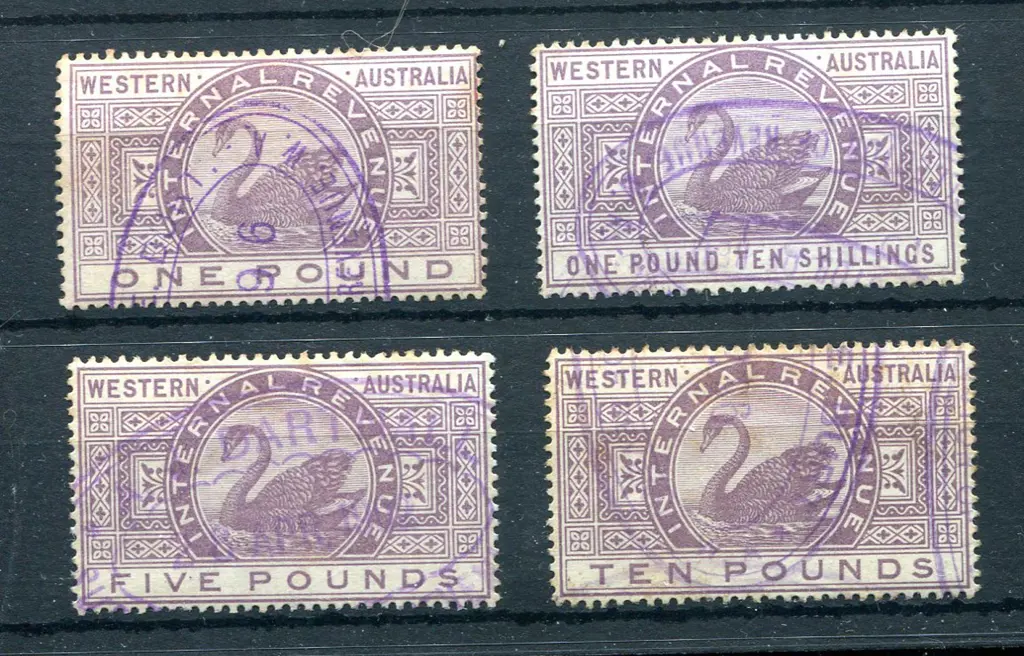 1881  £1, £1/10/-, £5 & £10 Internal Revenues with ... Image 1++