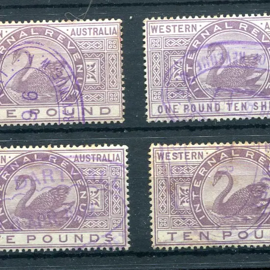 1881  £1, £1/10/-, £5 & £10 Internal Revenues with ...