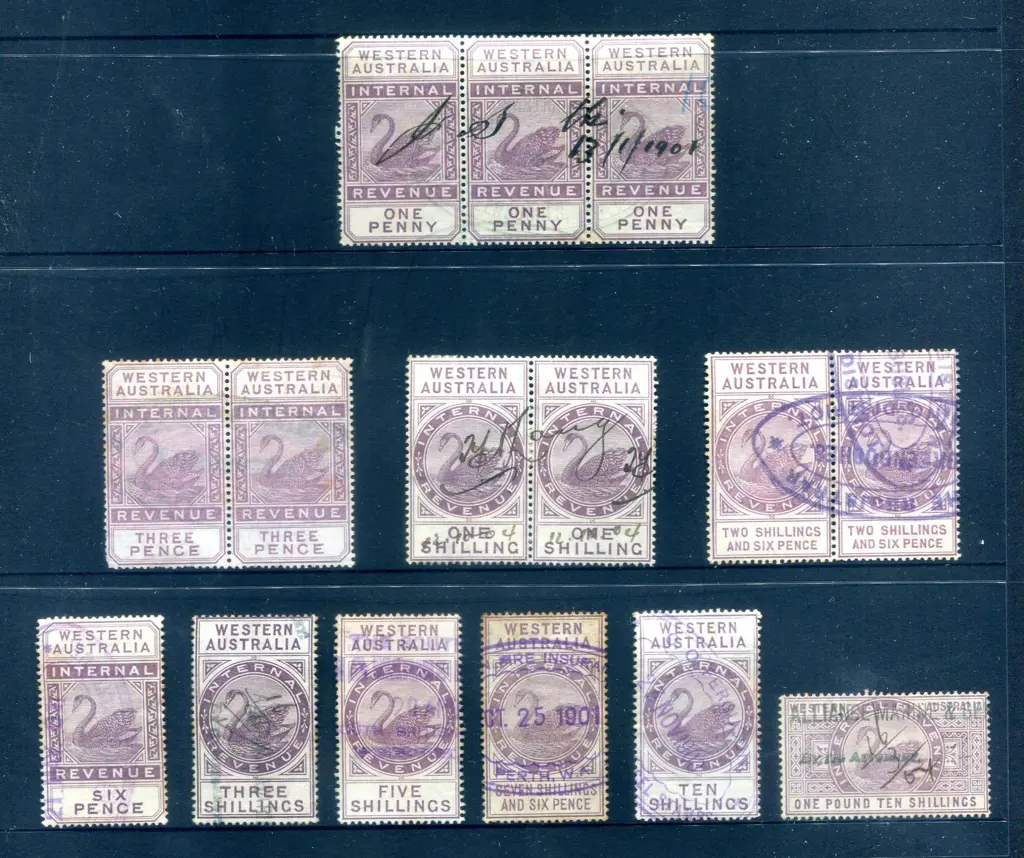 1897/1903 1d to £1/10 Internal Revenues with W CR ... Image 1++