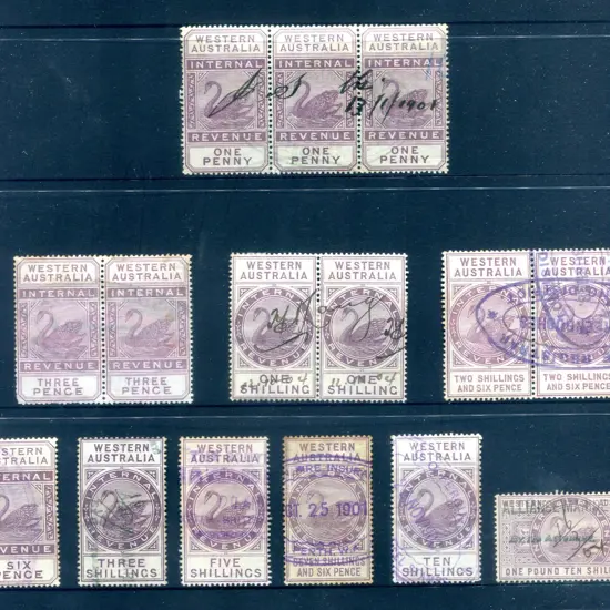 1897/1903 1d to £1/10 Internal Revenues with W CR ...