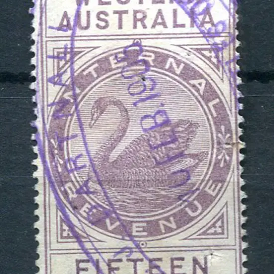 1897/1903 15/- Internal Revenue with W Crown A ...