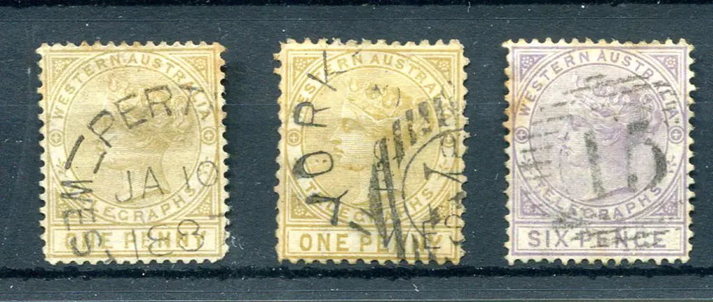 1879 1d bistre perf. 14 Telegraph F/U with 1887 ... Image 1++