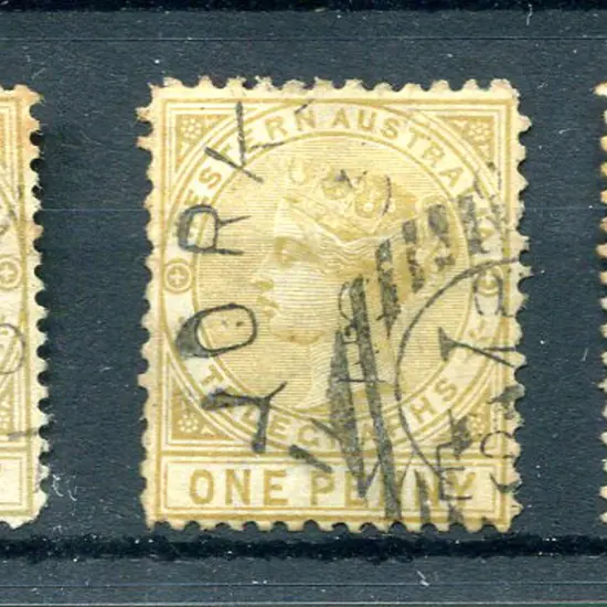 1879 1d bistre perf. 14 Telegraph F/U with 1887 ...