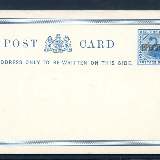 1879 1d blue on white stock (PC 2) ovptd ...