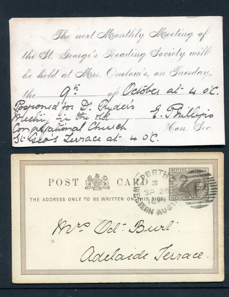 1892 ½d sepia on white stock PTPO card for "The St ... Image 1++
