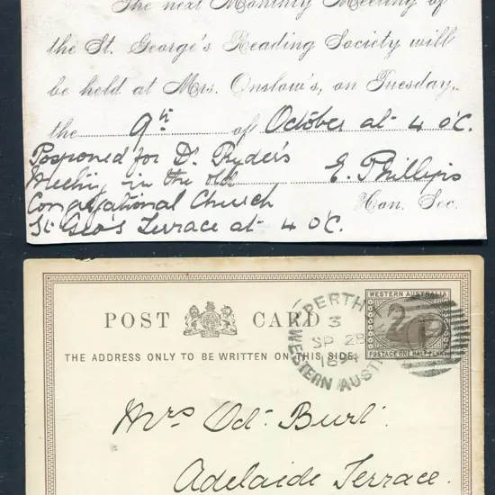 1892 ½d sepia on white stock PTPO card for "The St ...