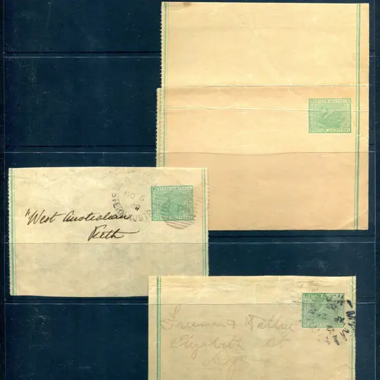1902 ½d green double line border wrapper (WR 1) x ...
