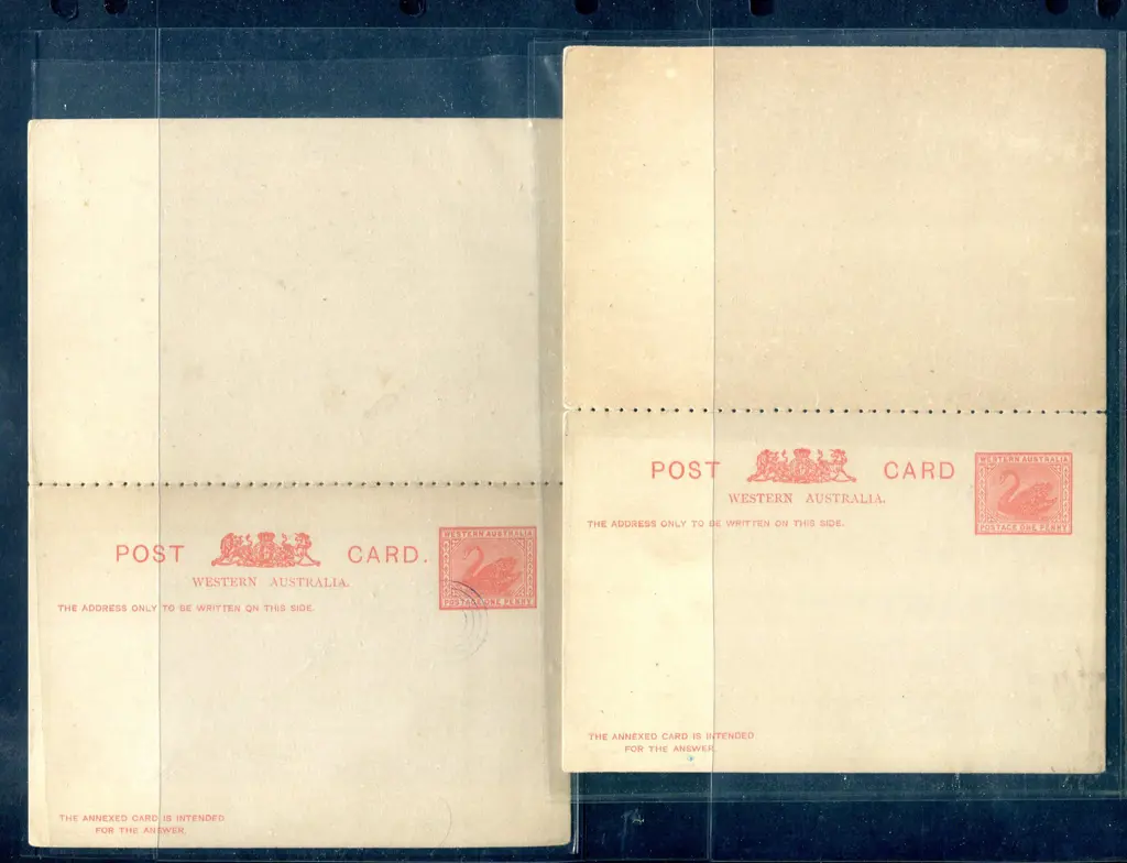 1902 1d + 1d red Reply Post Cards (RPC 1) with ... Image 1++
