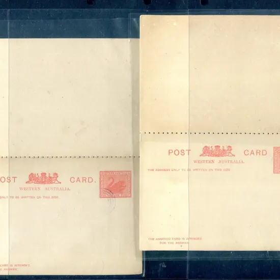1902 1d + 1d red Reply Post Cards (RPC 1) with ...