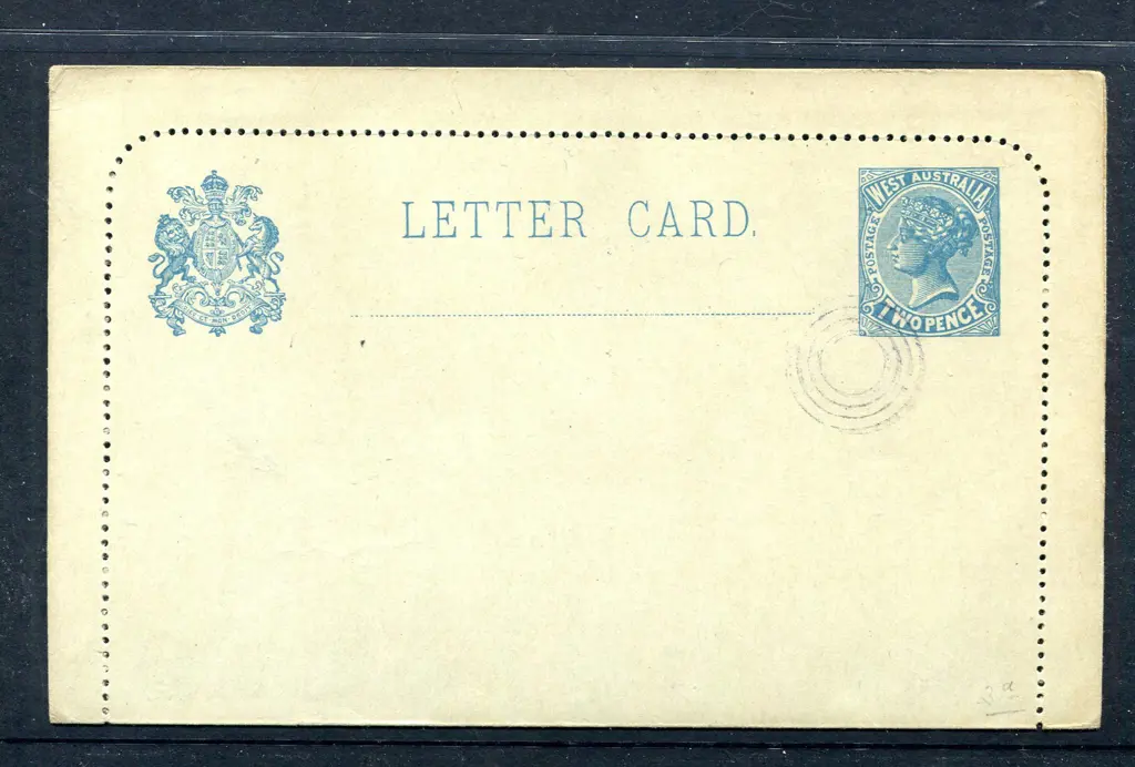 1902 2d blue Letter Card very fine with UPU 4 ring ... Image 1++