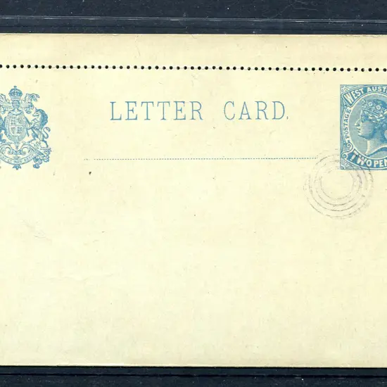 1902 2d blue Letter Card very fine with UPU 4 ring ...