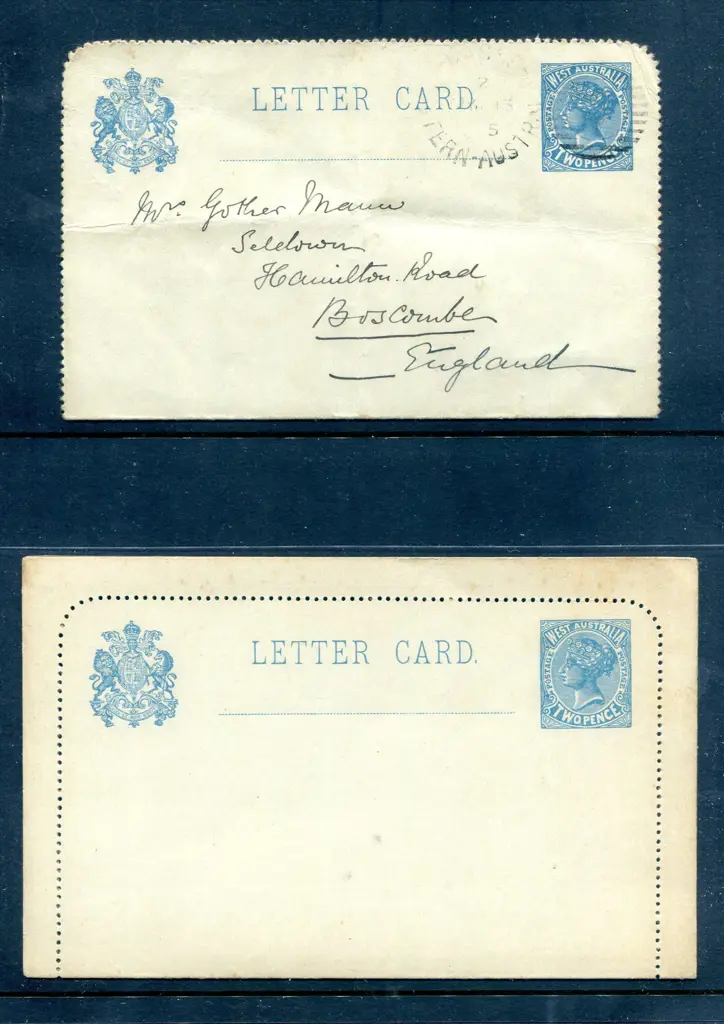 1902 2d blue Letter Cards (LC 3) unused, slightly ... Image 1++
