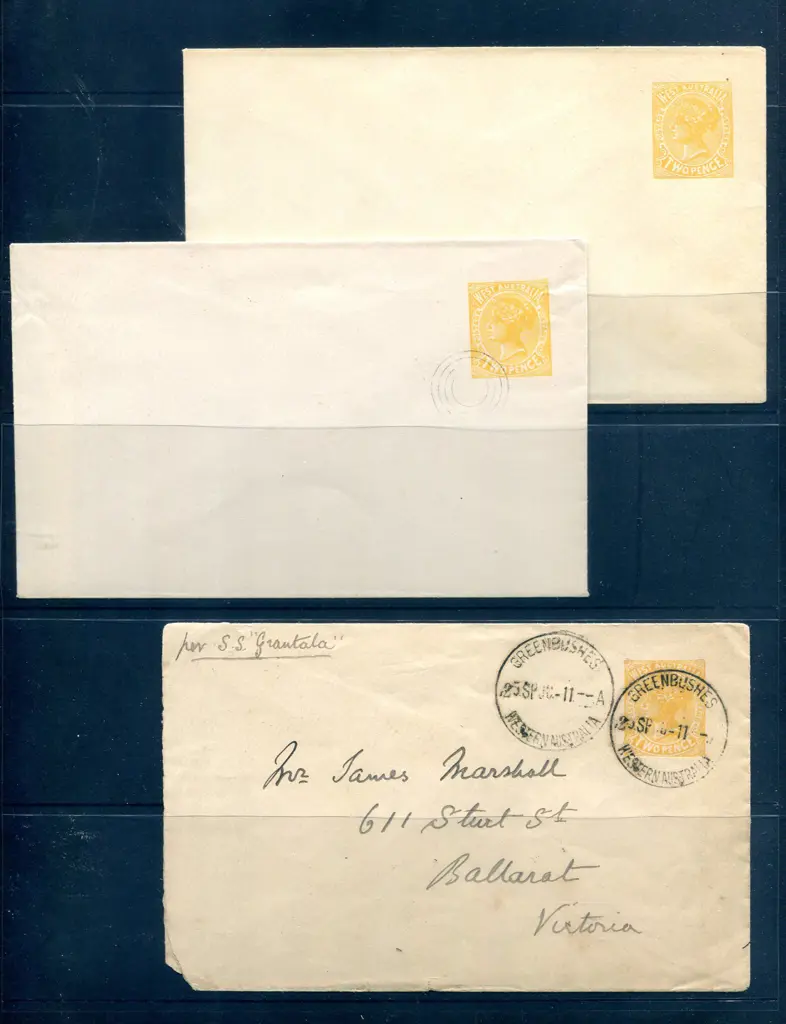1902 2d orange envelopes (EN3) x 3 with a superb ... Image 1++