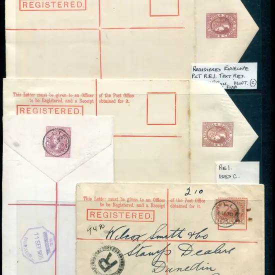 1902 3d Registered envelopes (RE1) with an unused ...