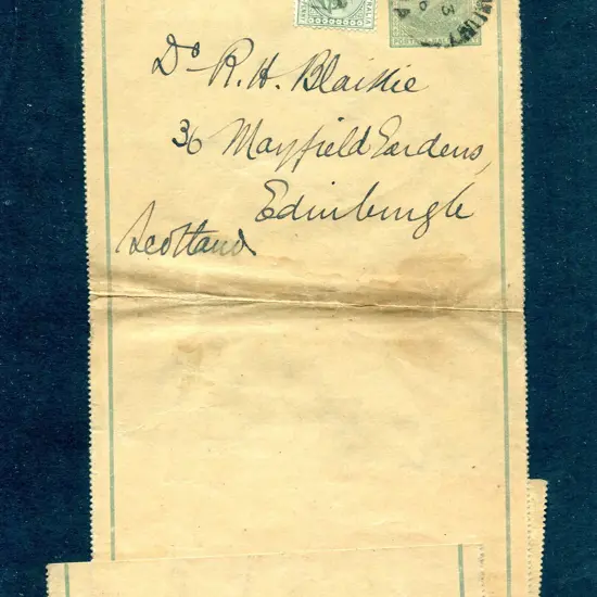 1903 (3rd Sept) ½d green single line border with ...