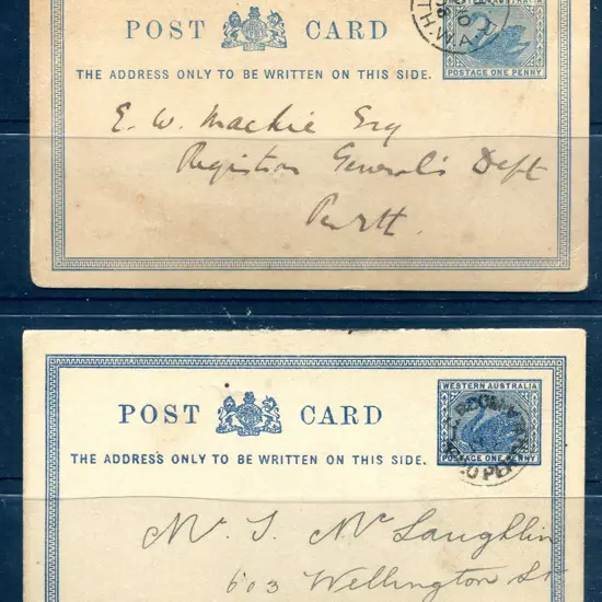 1903 1d blue postcard on thin flexible stock (PC ...