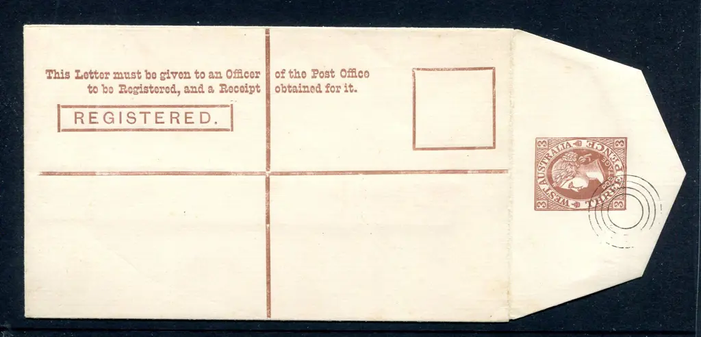 1903 3d red-brown stamp & text on Registered ... Image 1++