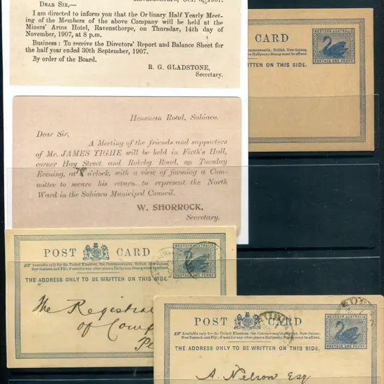 1905 1d blue on buff stock in very fine unused ...
