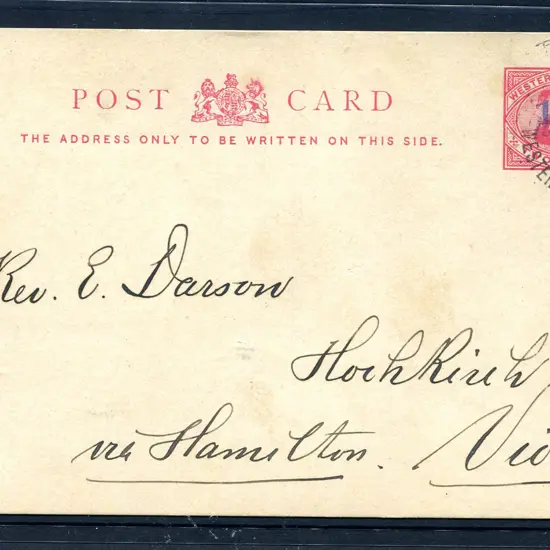 1905 1½d surcharged in violet with very thick ...