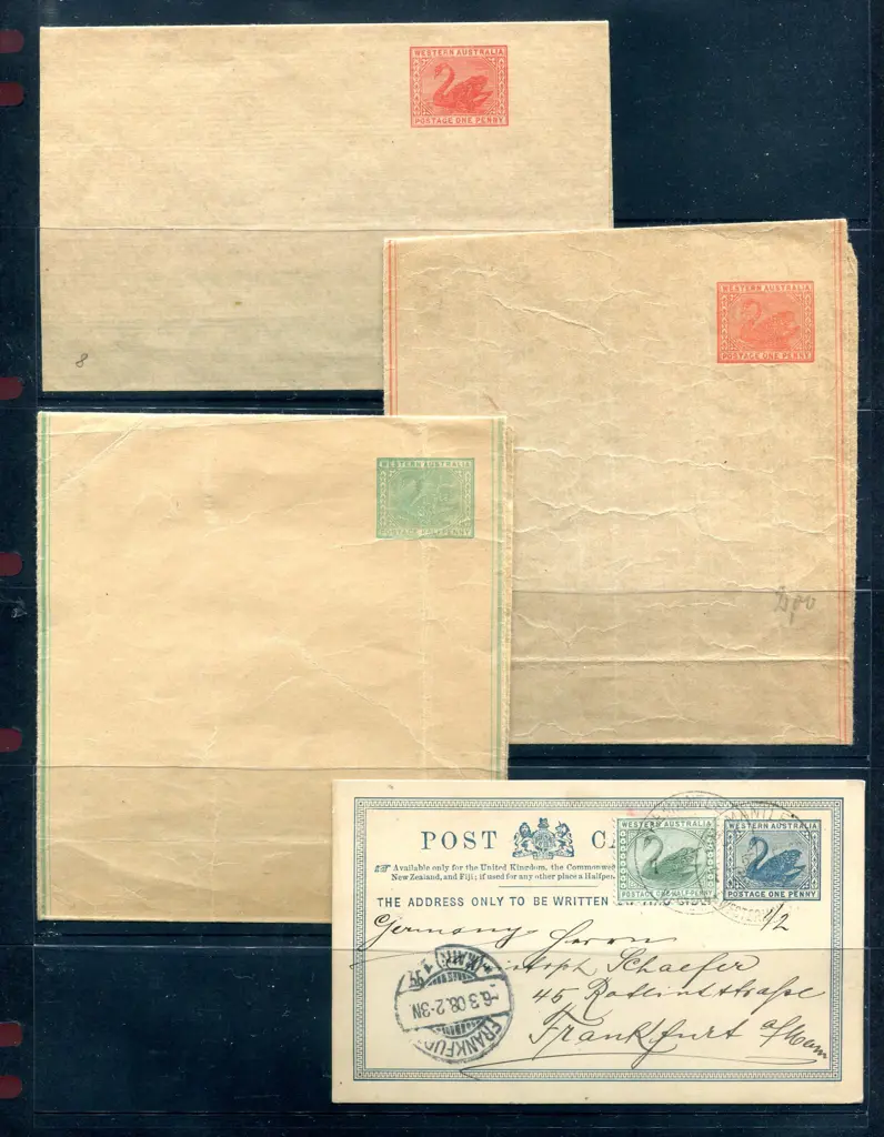 1908 (6th Feb) 1d blue Post Card (PC13) addressed ... Image 1++