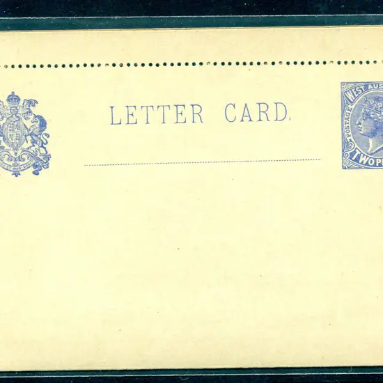 1908 2d blue Letter Card (LC 5), exceptionally ...