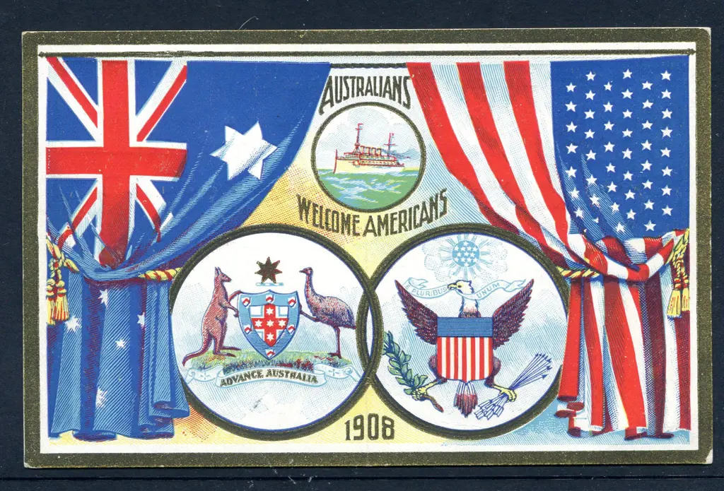 1908 Visit of the American Fleet "Australians ... Image 1++