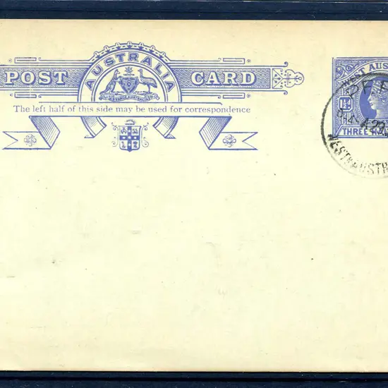 1911 1½d blue on green stock (PC 19). Very fine ...
