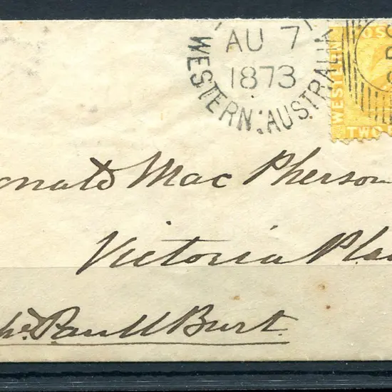 1873 (7th Aug) Perth to Victoria Plains cover with ...