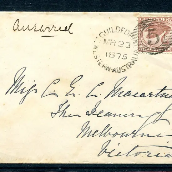 1875 (23rd Mar) Guildford proving cover for 15 bar ...