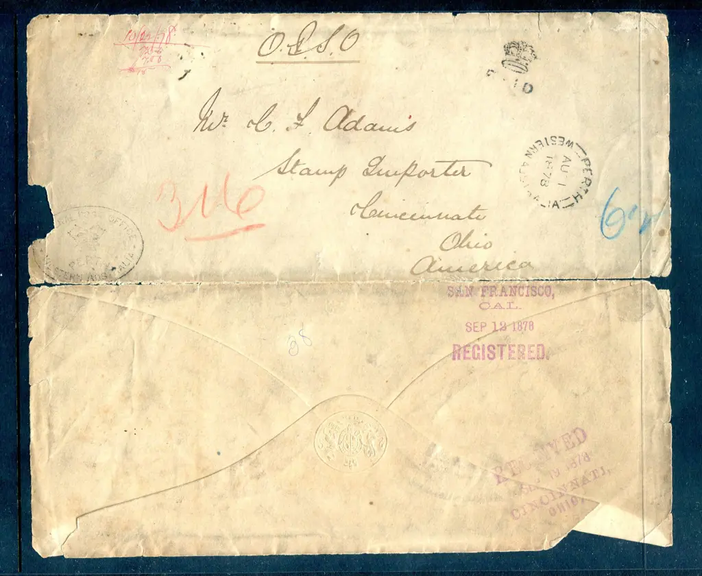 1878 (1st Aug) Official mail from a Lemich ... Image 1++