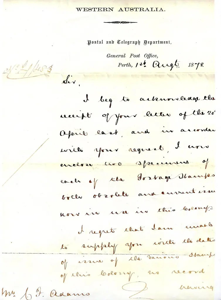 1878 (1st Aug) Official mail from a Lemich ... Image 1++