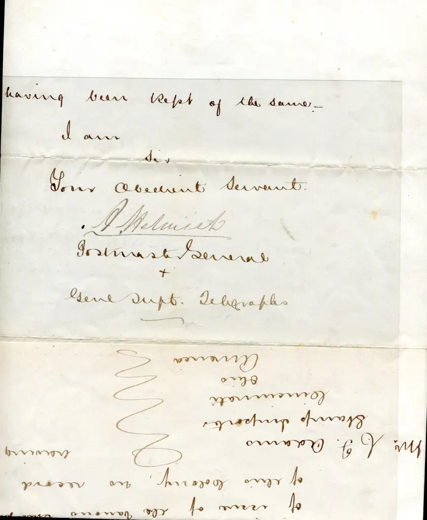 1878 (1st Aug) Official mail from a Lemich ... Image 1++