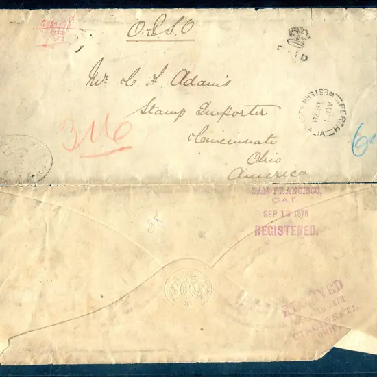 1878 (1st Aug) Official mail from a Lemich ...