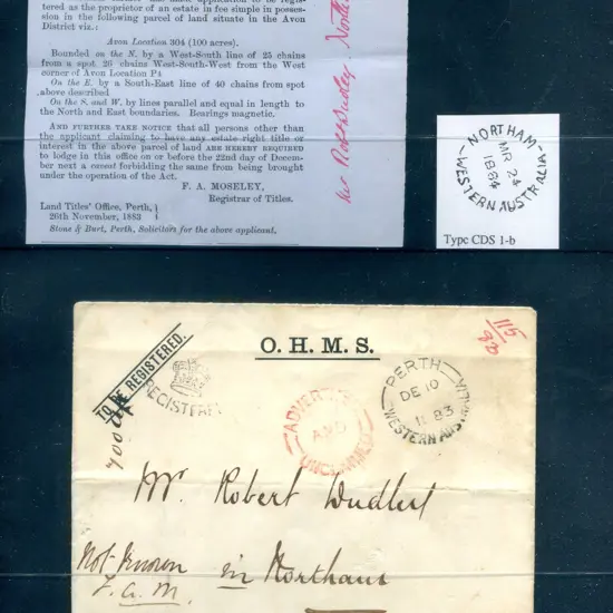 1883 (10th Dec) OHMS Office of Titles cover with ...